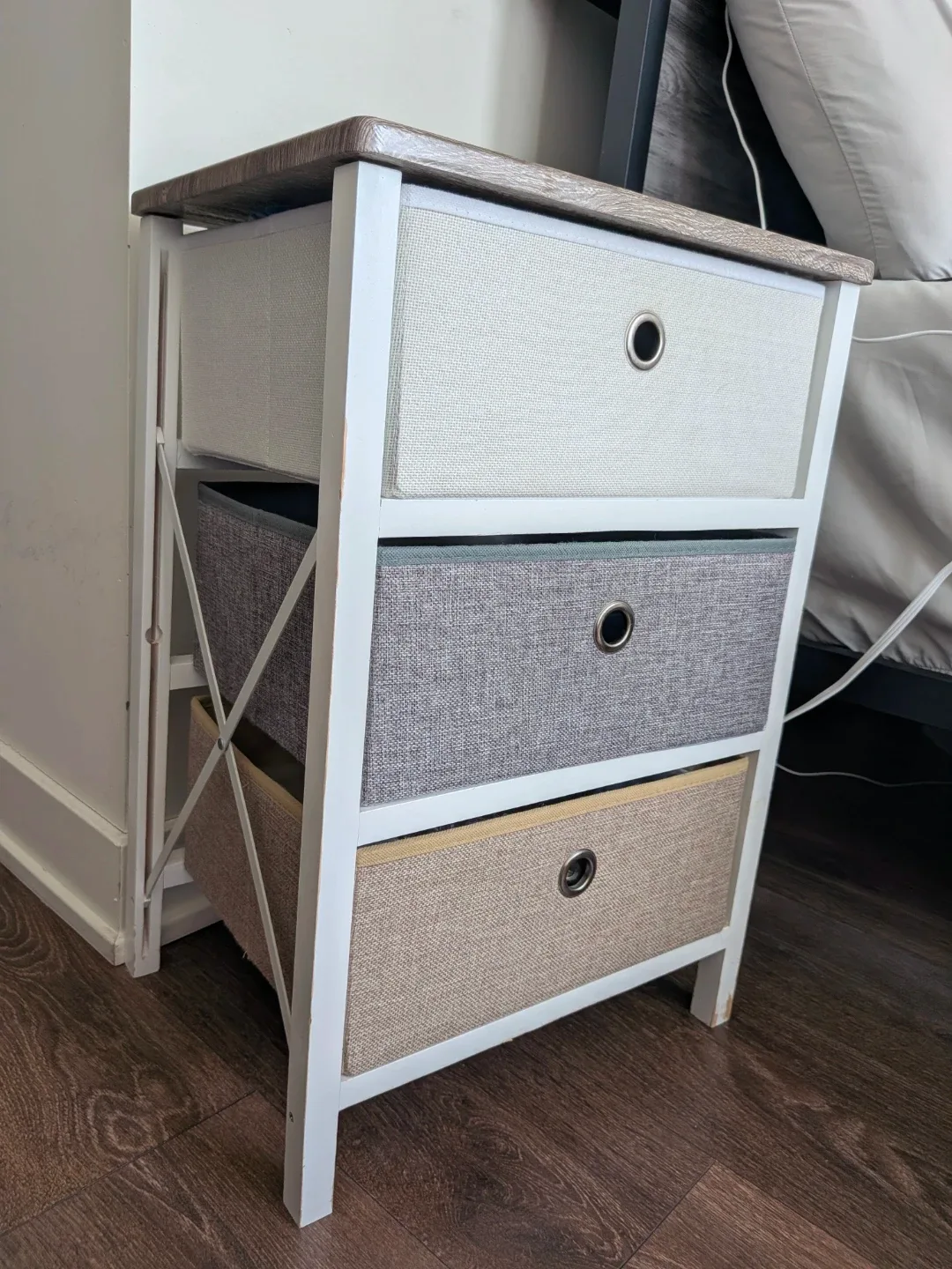 3-Drawer Fabric Storage Nightstand (Moving Clearing Out!!!) - photo 2