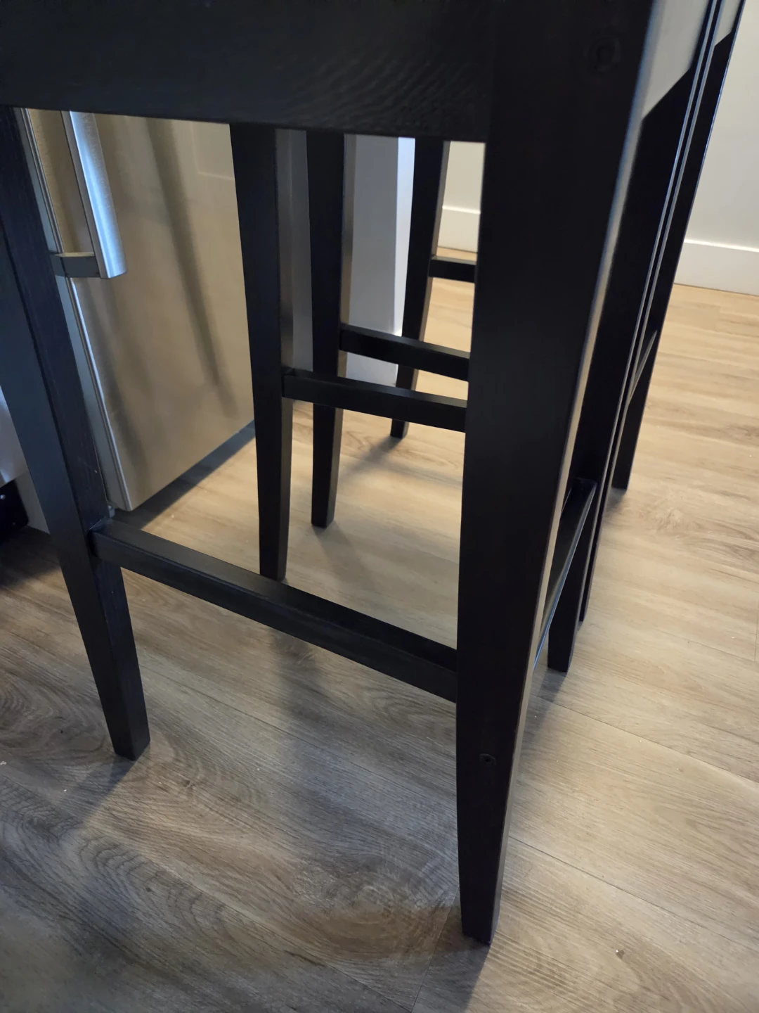 Set of 2 Black Wooden Bar Stools - photo 5