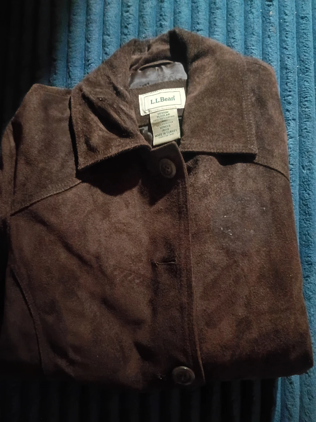 LL Bean Suede Jacket Brown Medium