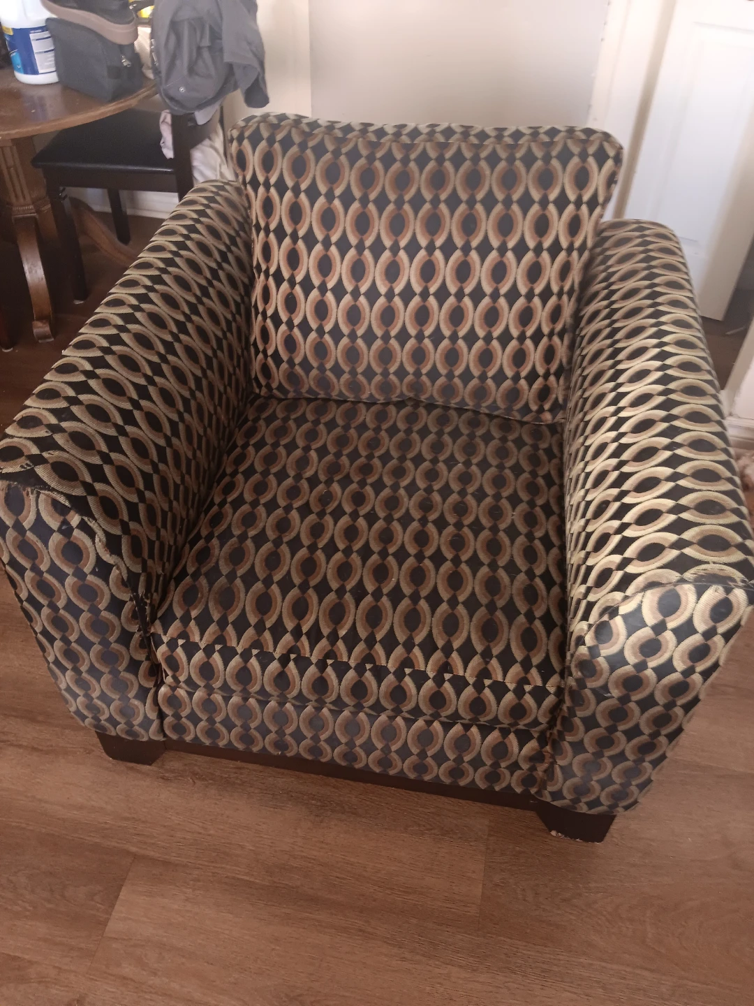 Armchair with geometric pattern