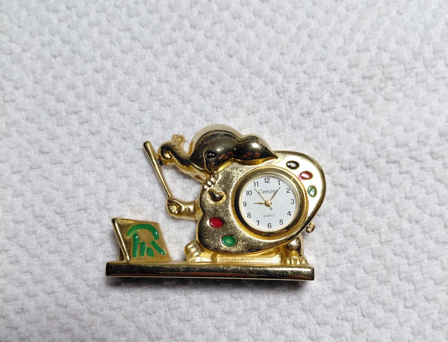 Genzer Quartz Elephant Clock Figurine New Battery
