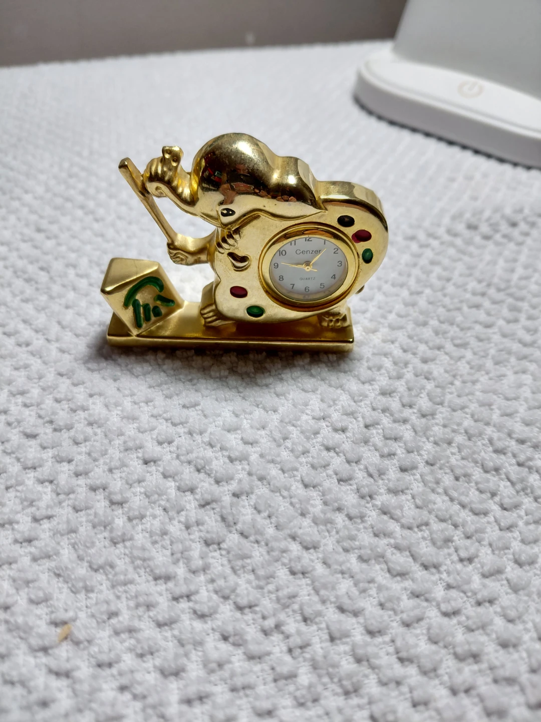 Genzer Quartz Elephant Clock Figurine New Battery - photo 2