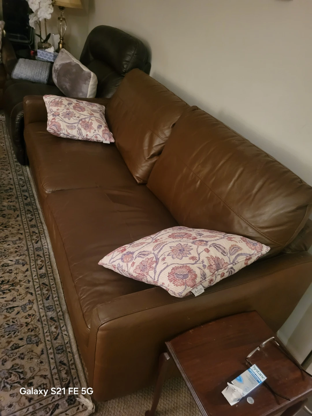 Brown Leather Sofa - photo 2