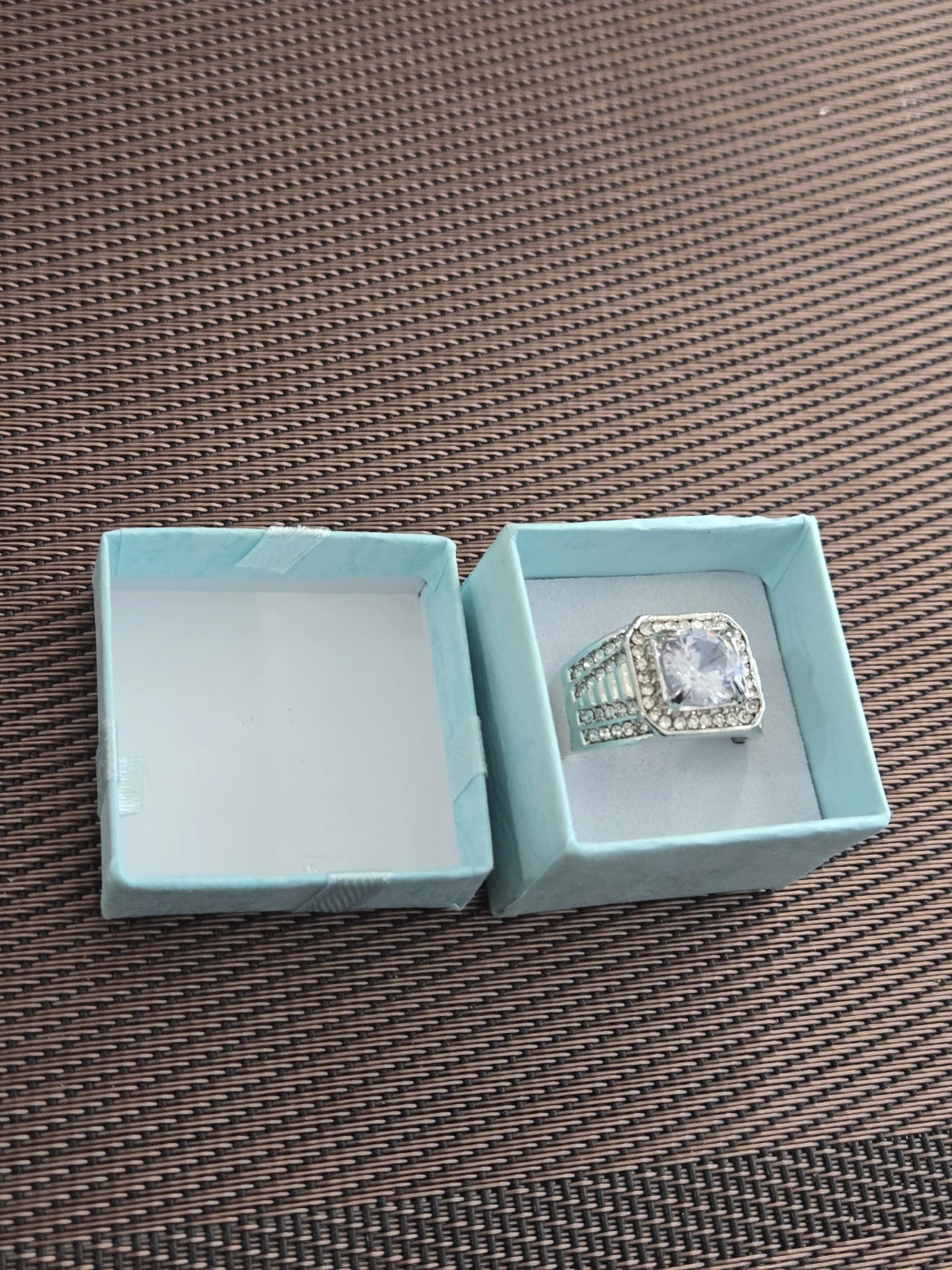 Silver-tone Ring with Clear Stone