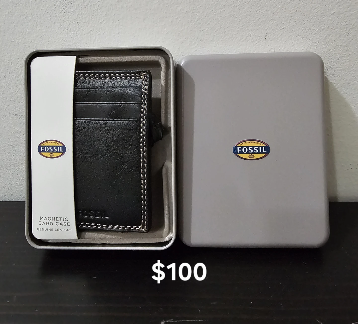 Fossil Genuine Leather Magnetic Card Case