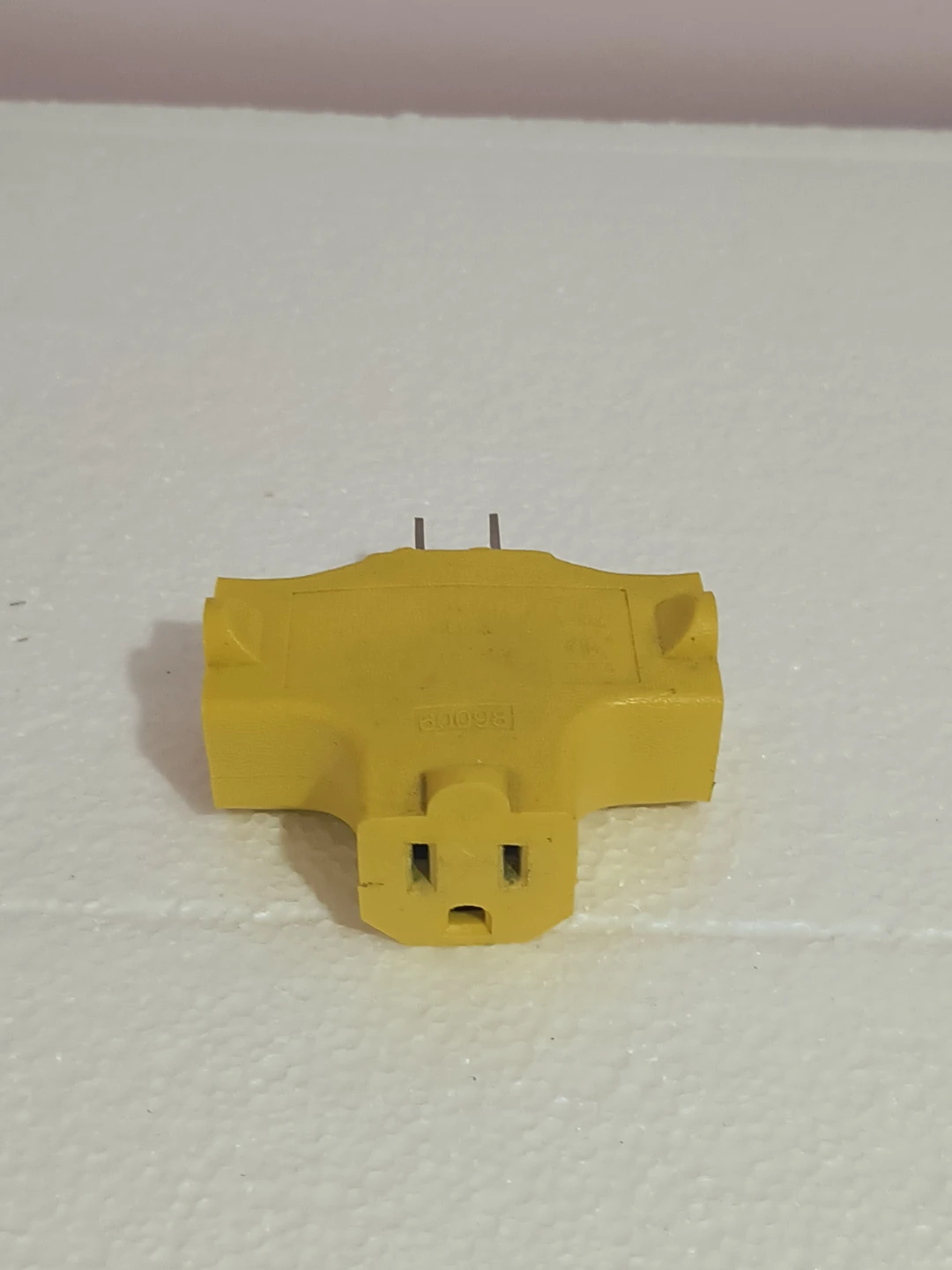 Yellow 3-way Outlet Splitter Adapter
