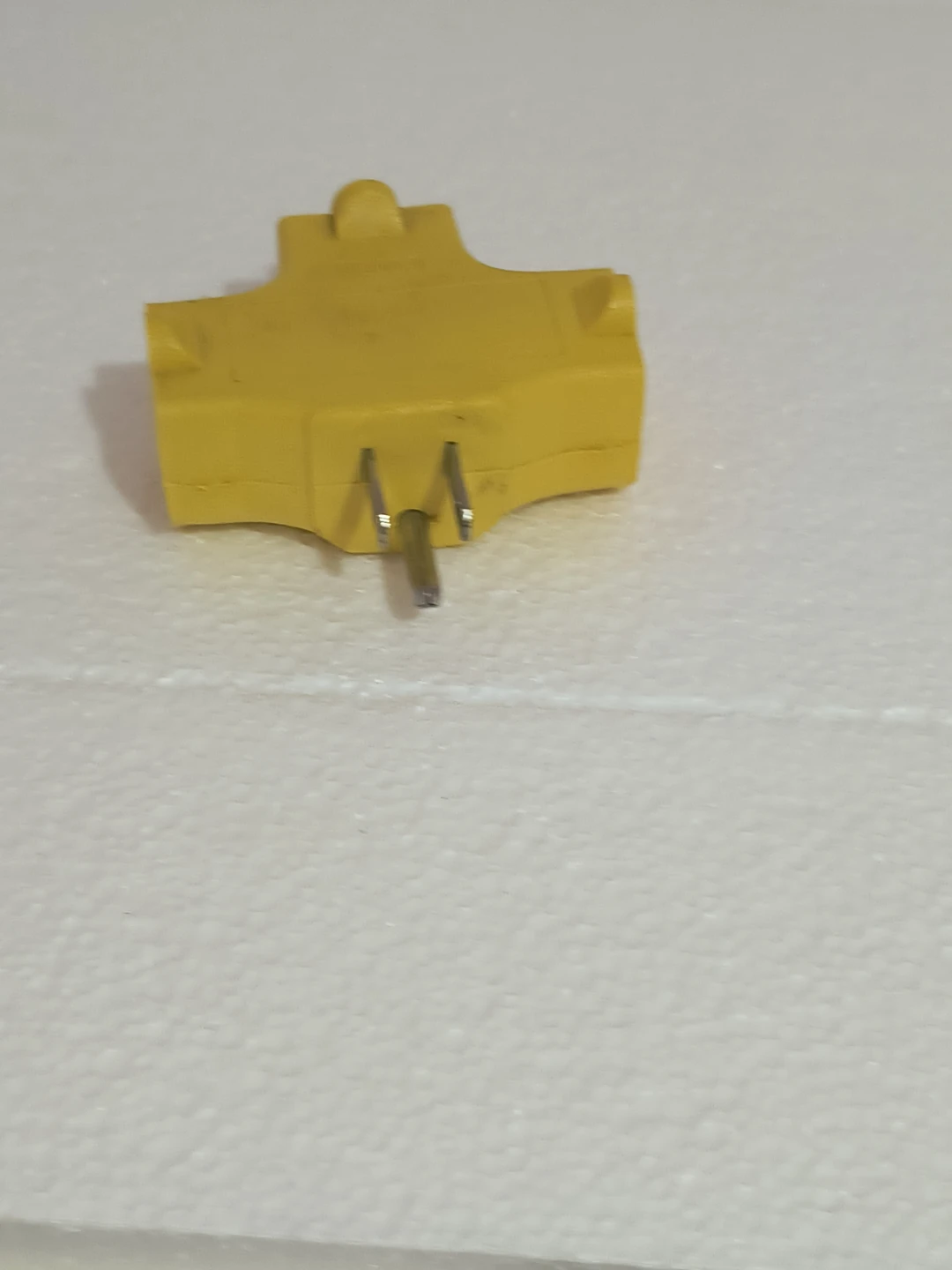 Yellow 3-way Outlet Splitter Adapter - photo 2