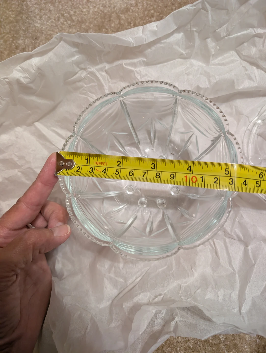 Vintage Clear Scalloped Glass Candy Dish with Lid - photo 4