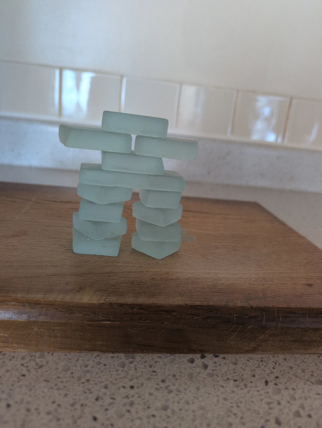 Sea Glass Inukshuk Sculpture