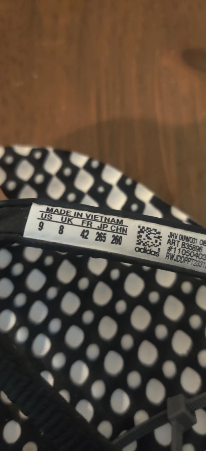 Adidas Flip Flops - Black with White Dots - photo 2