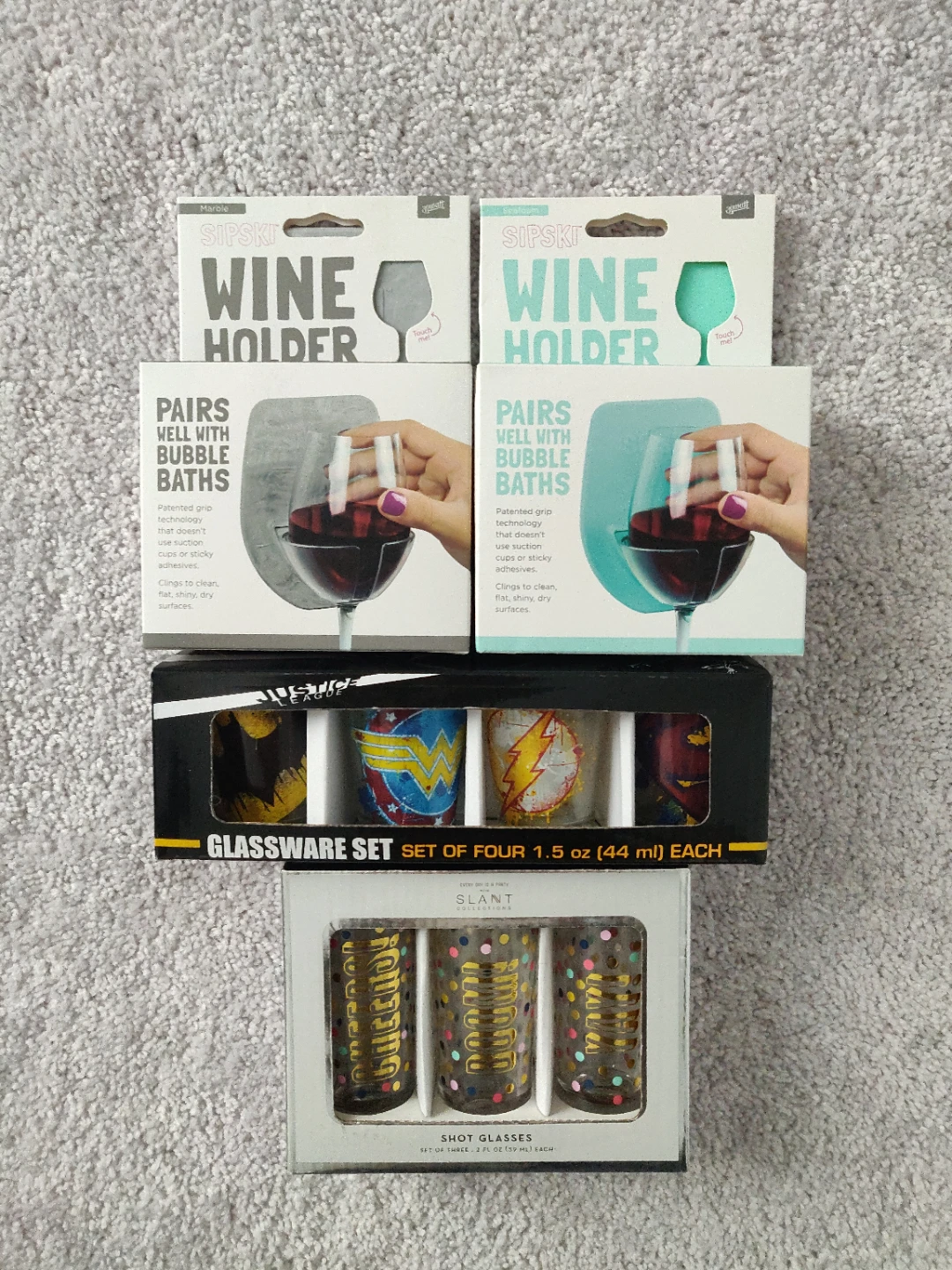 Wine Holder & Shot Glasses
