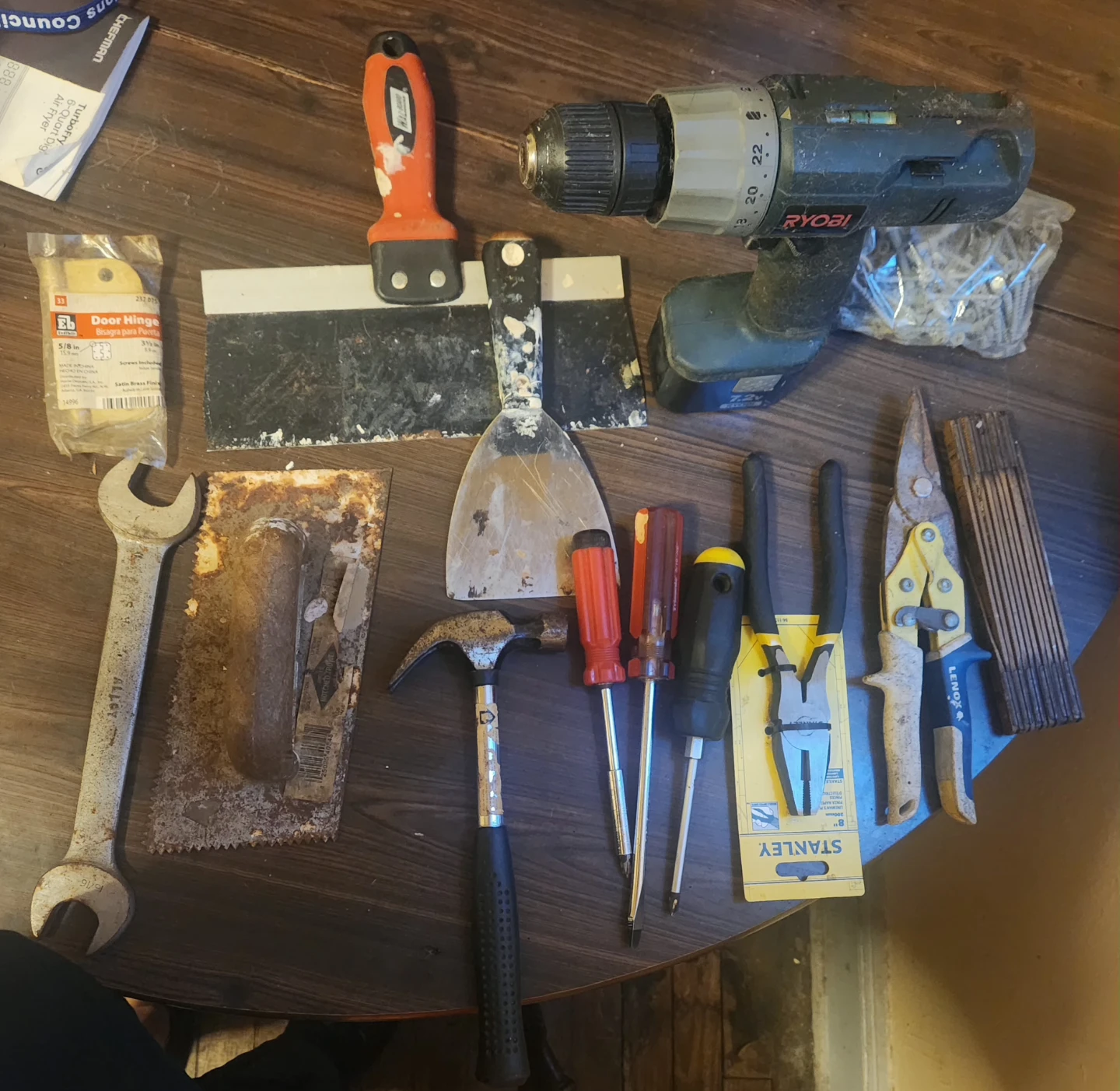 Ryobi Cordless Drill and Assorted Hand Tools