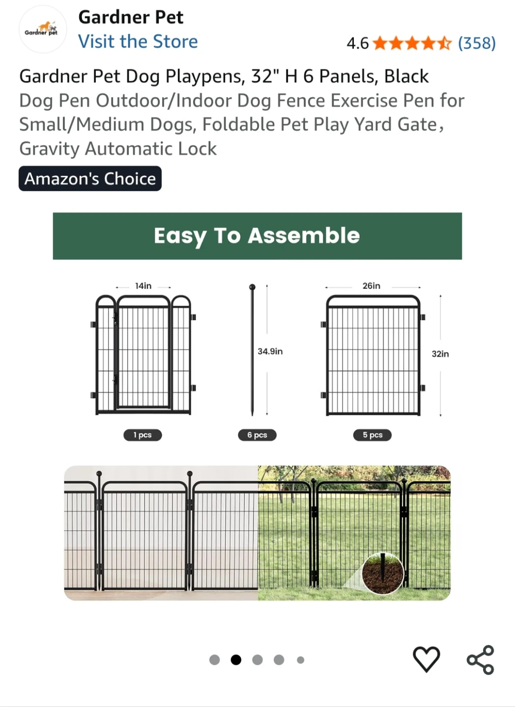 Pet Dog Playpen 6 Panels - photo 3