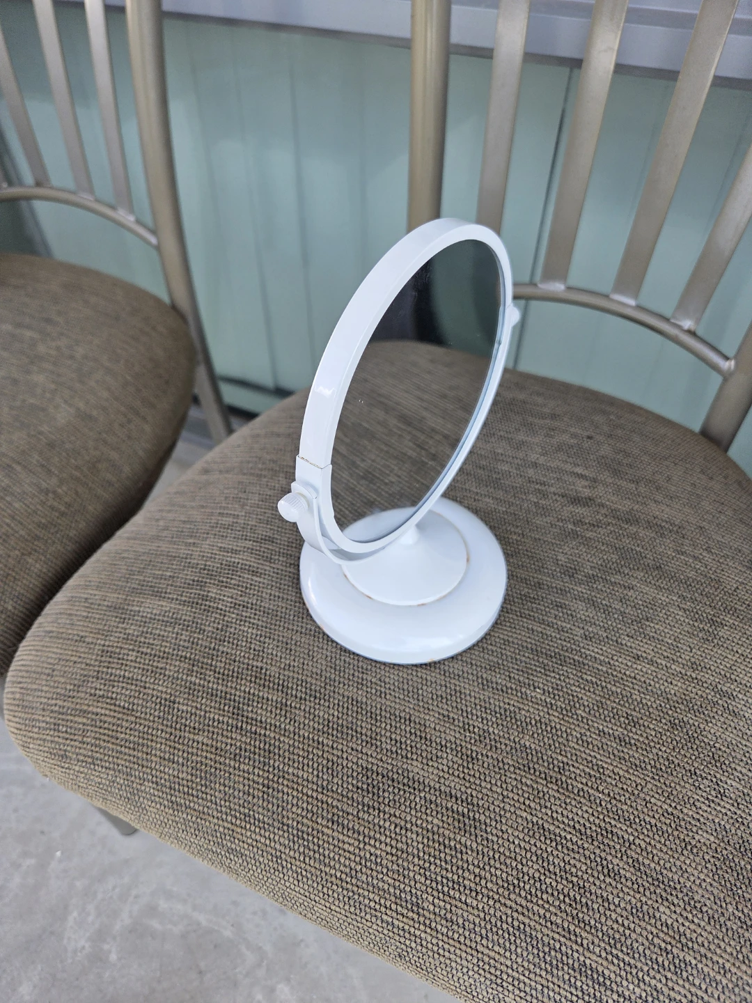 White Tabletop Mirror - photo 4