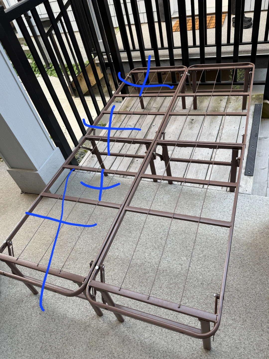 1 Brown Metal Camping Bed Frame