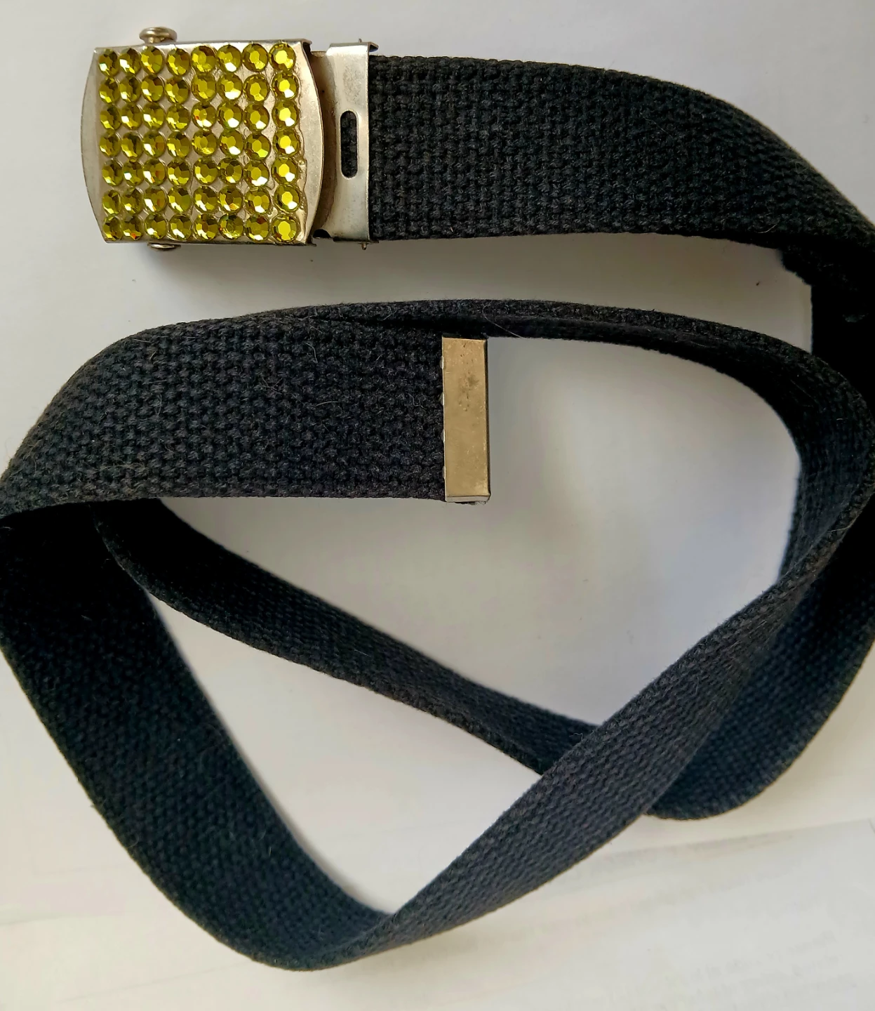 Black Canvas Belt with Sparkly Buckle - photo 4