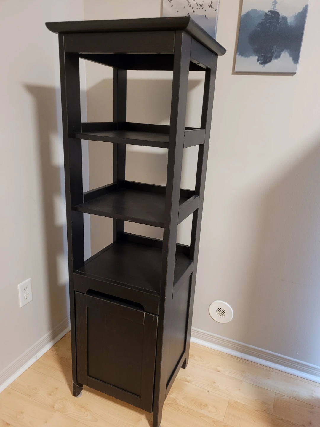 Black Storage Shelf with Cabinet - photo 2