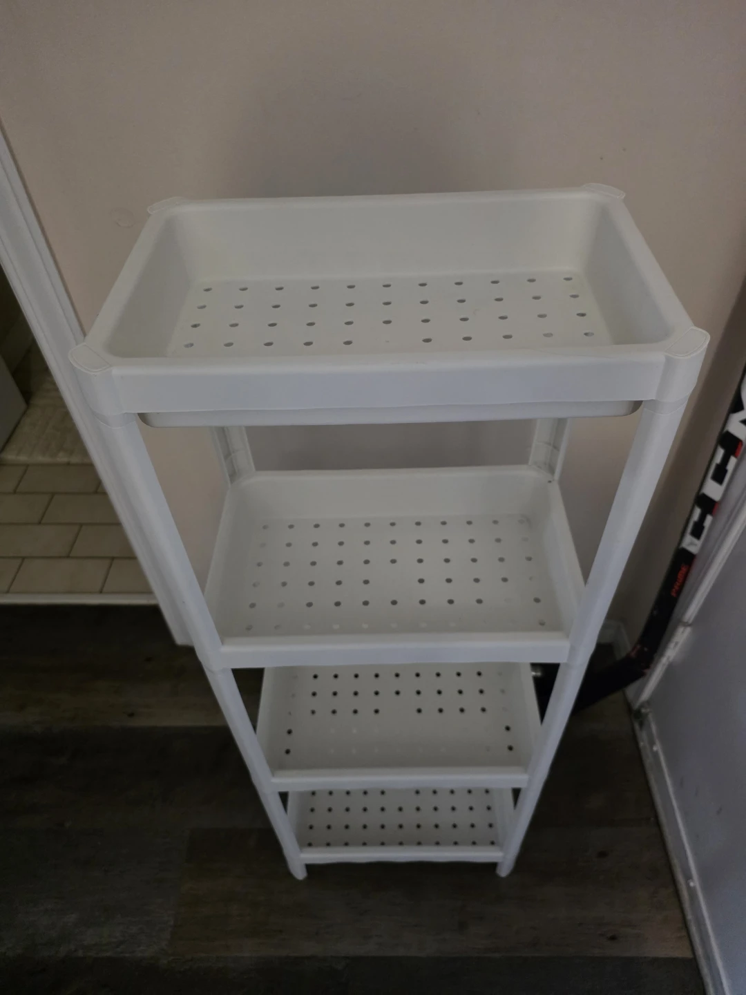 White 4-Tier Plastic Storage Shelf - photo 2