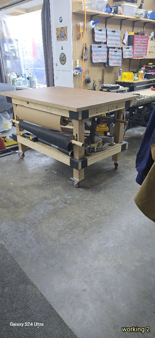 Custom Mobile Workbench with Rolling Paper Dispensers - photo 4
