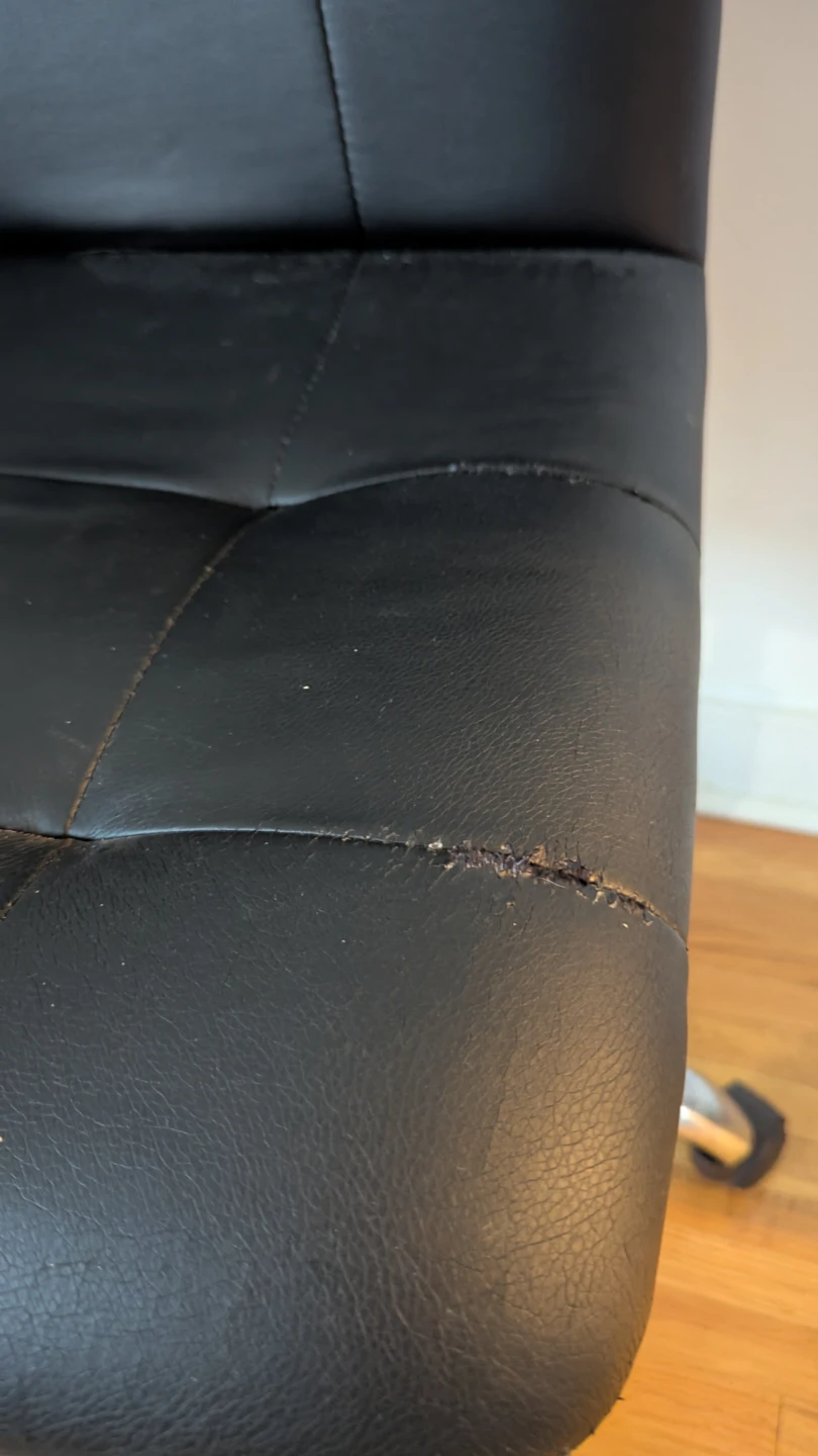 Black Faux Leather Office Chair - photo 4