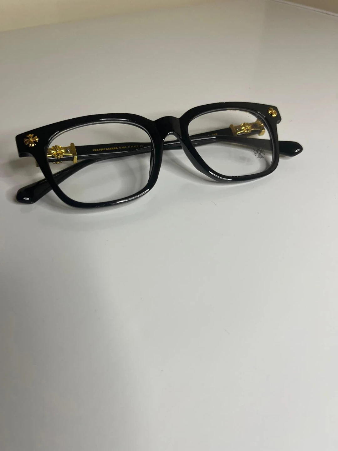 Chrome Hearts Glasses - Black with Gold Detailing