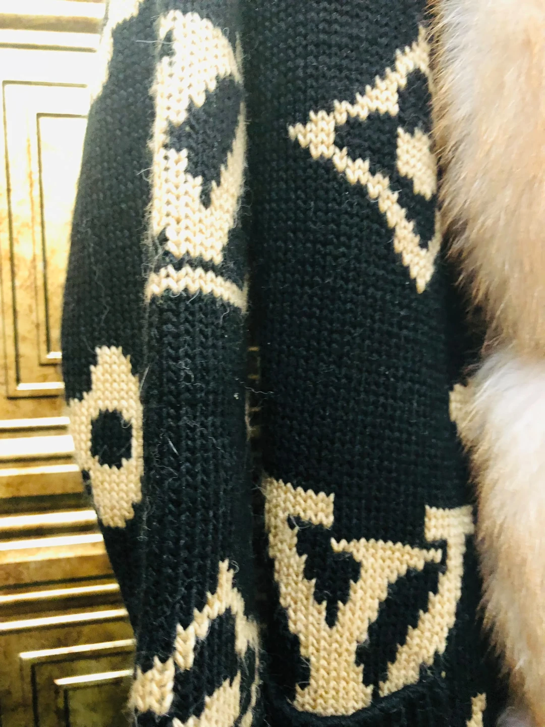Knitted coat with real  fox fur  one size $800 - photo 5
