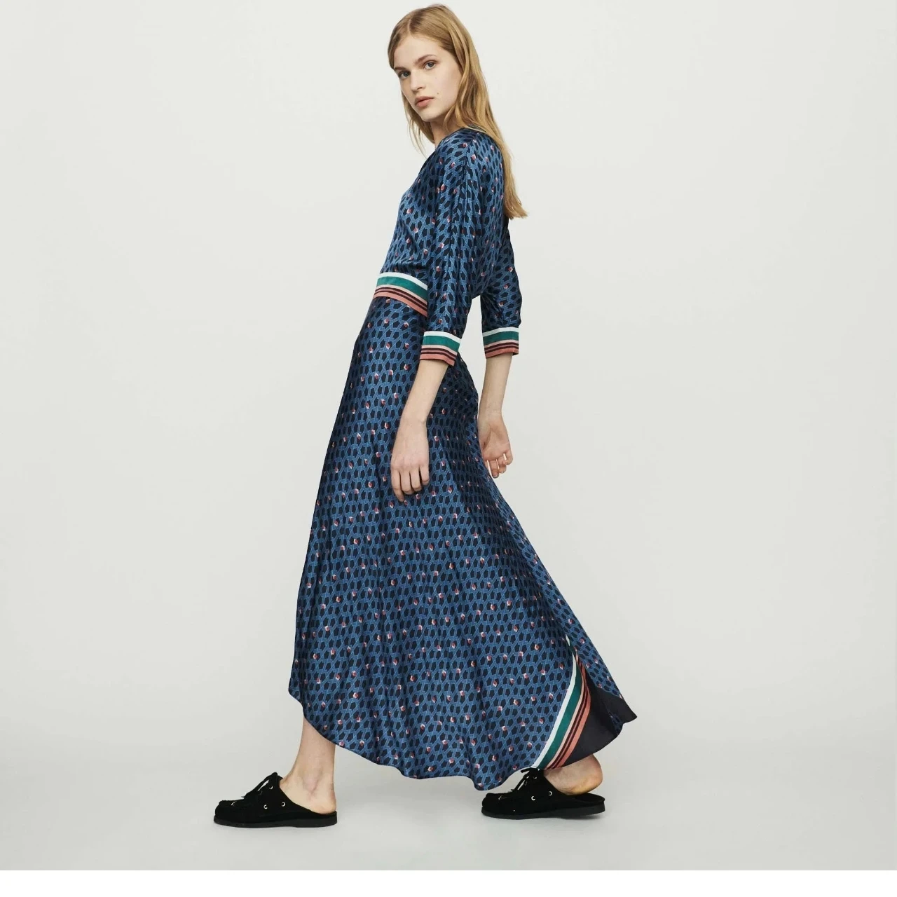 Maje blue geometric pattern maxi dress - photo 4