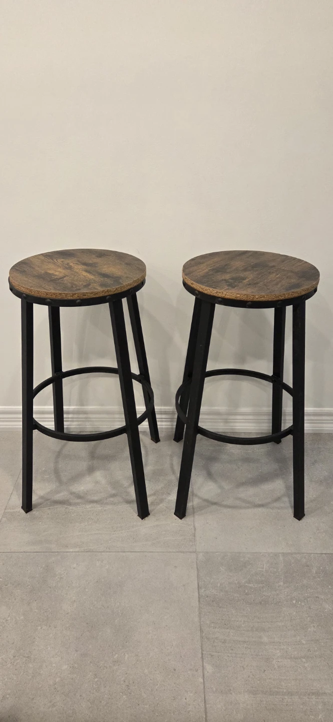 Set of 2 Round Top Bar Stools