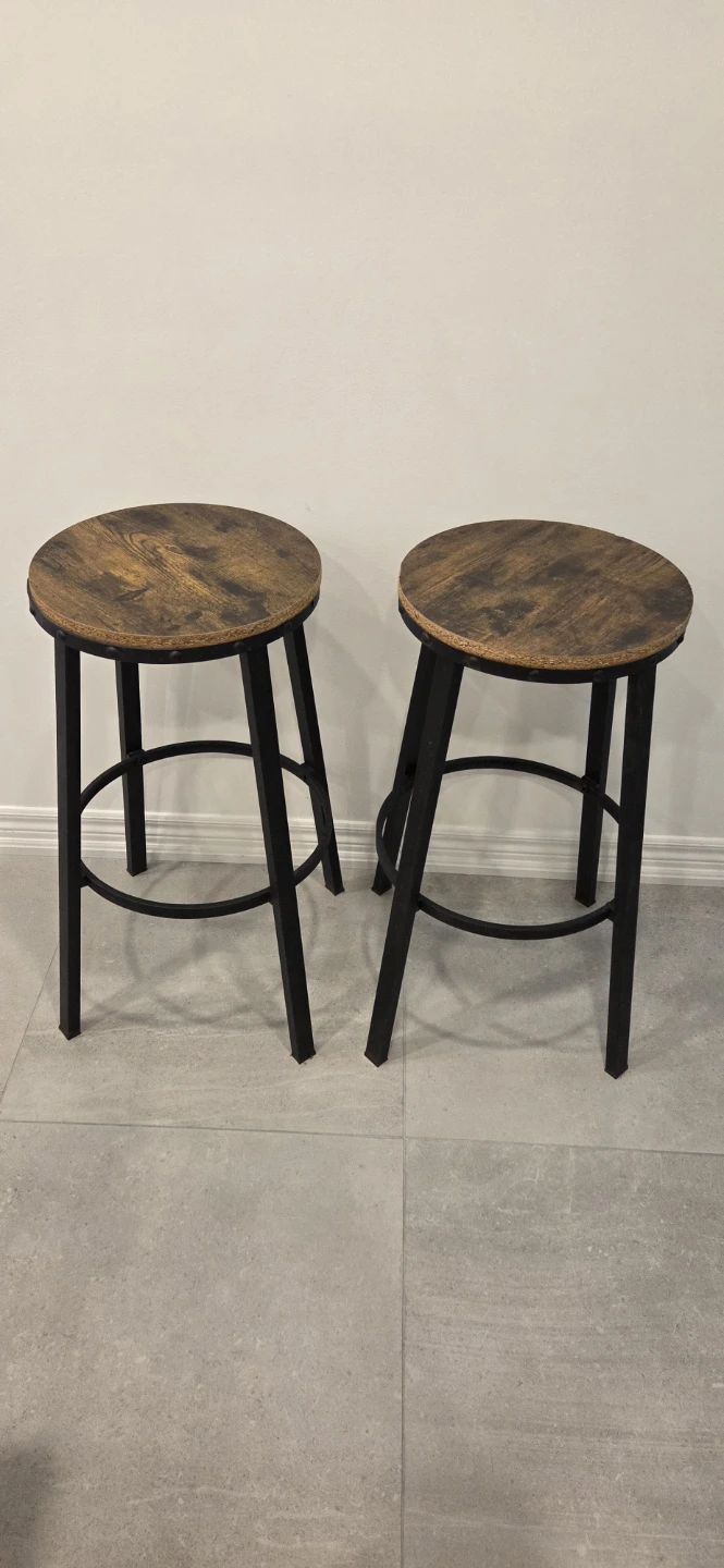 Set of 2 Round Top Bar Stools - photo 2