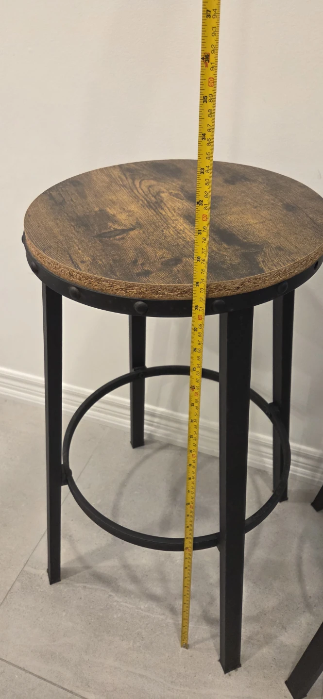 Set of 2 Round Top Bar Stools - photo 4