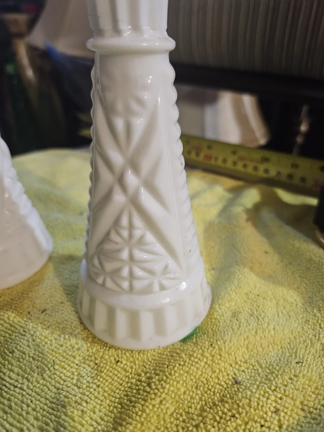 Vintage White Milk Glass Vases - Set of 2 - photo 3