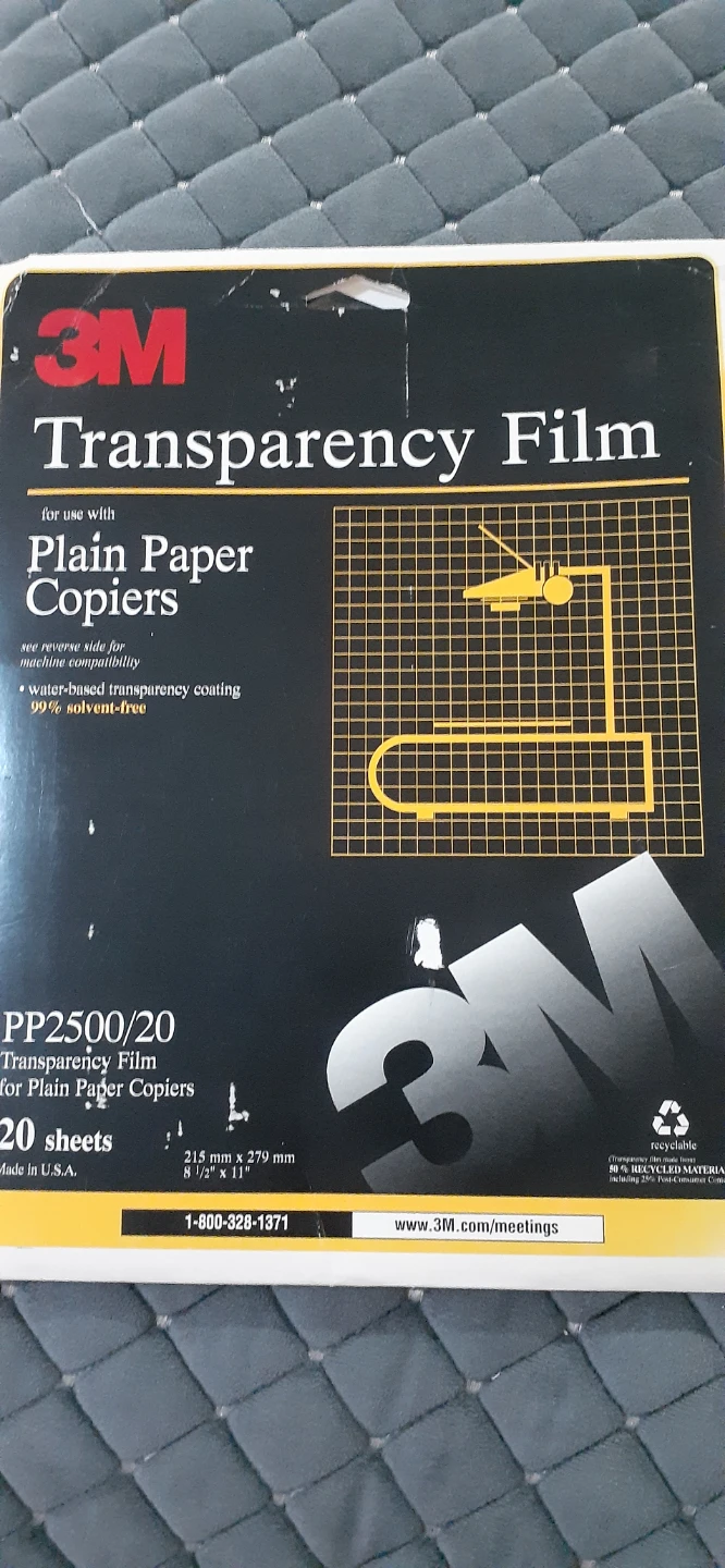 3M Transparency Film PP2500/20 for Plain Paper Copiers