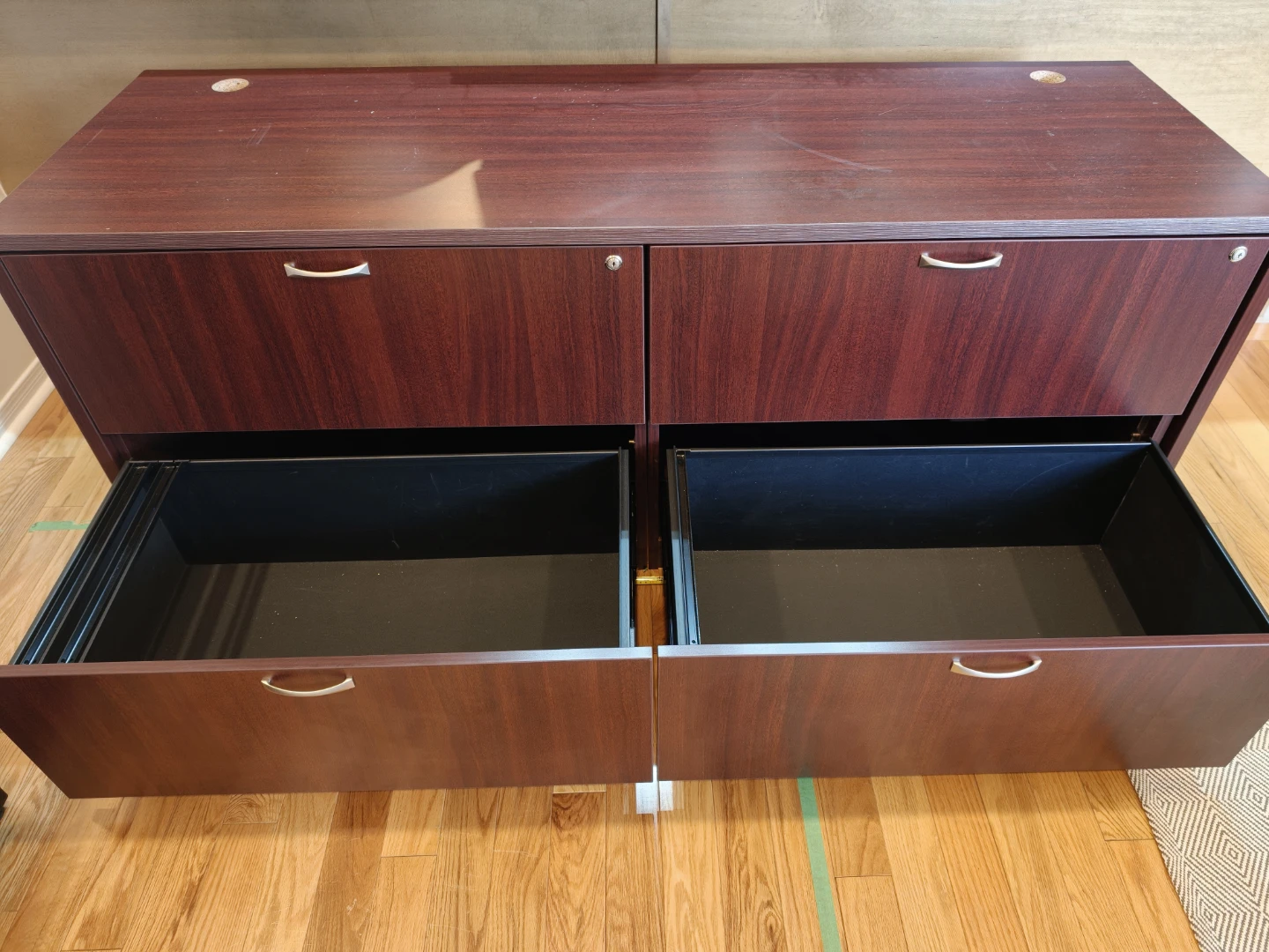 Cherry Wood Filing Cabinet Credenza - 4 Drawer - photo 3