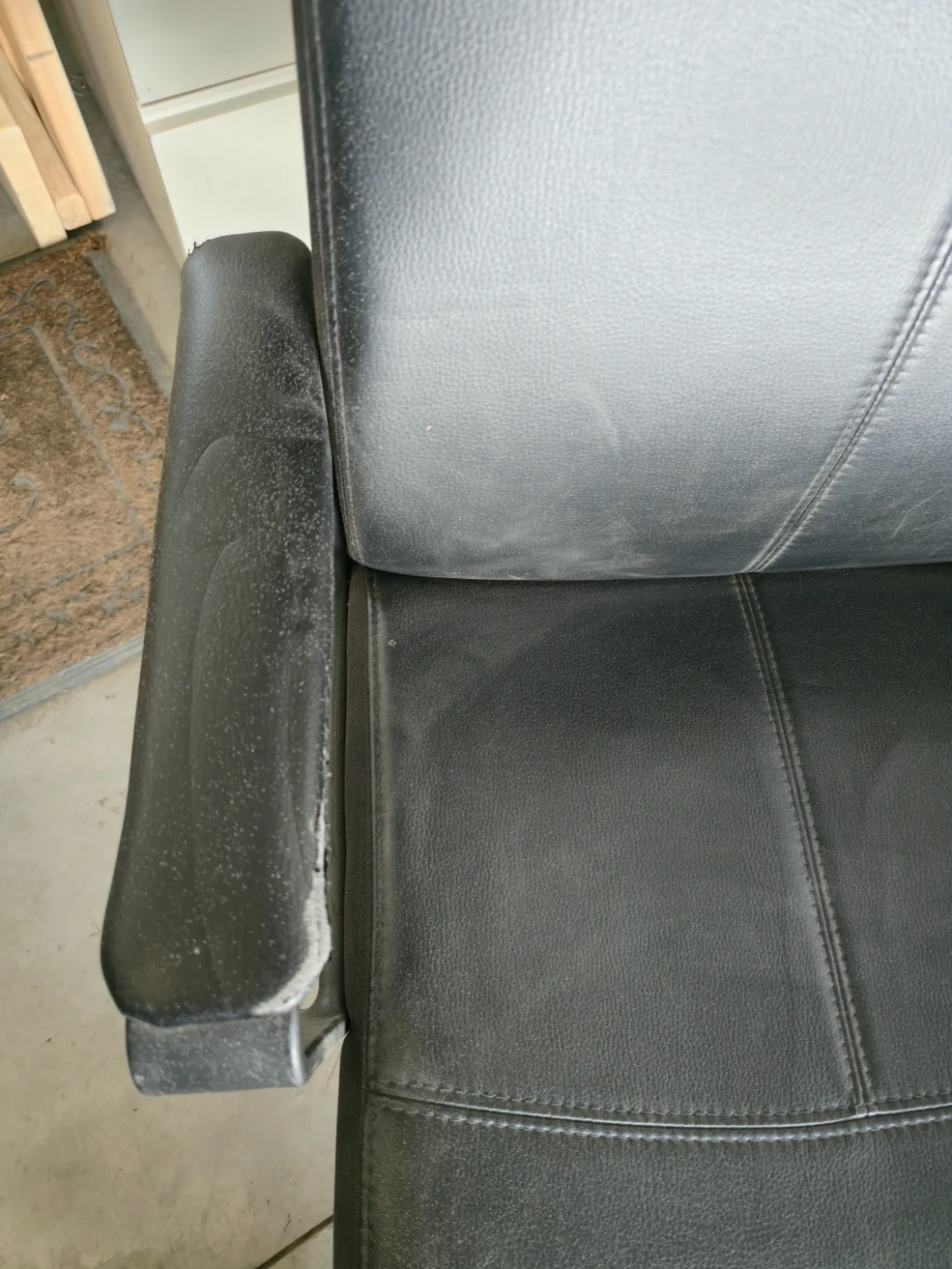 Black Faux Leather Office Chair