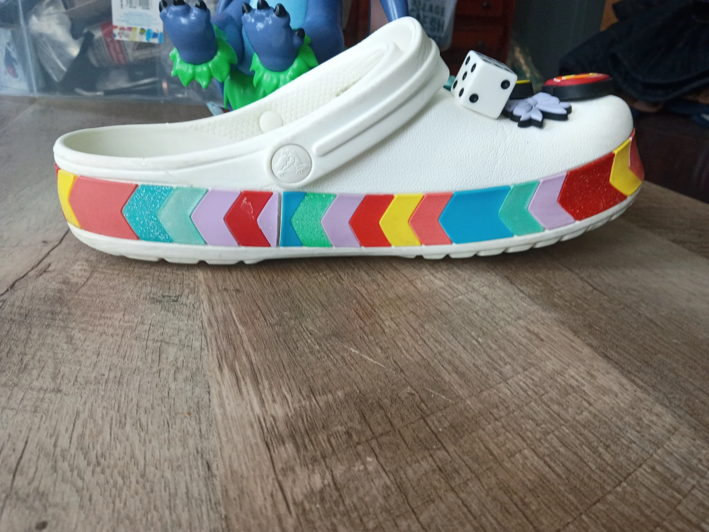 White Crocs with Jibbitz Charms - Size 5 - photo 2