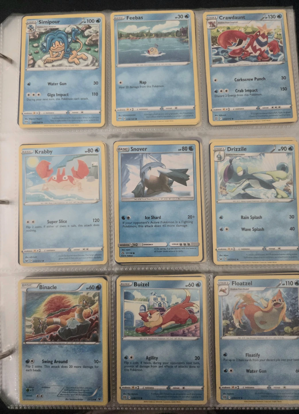 Pokemon Cards - Water and Fairy Types