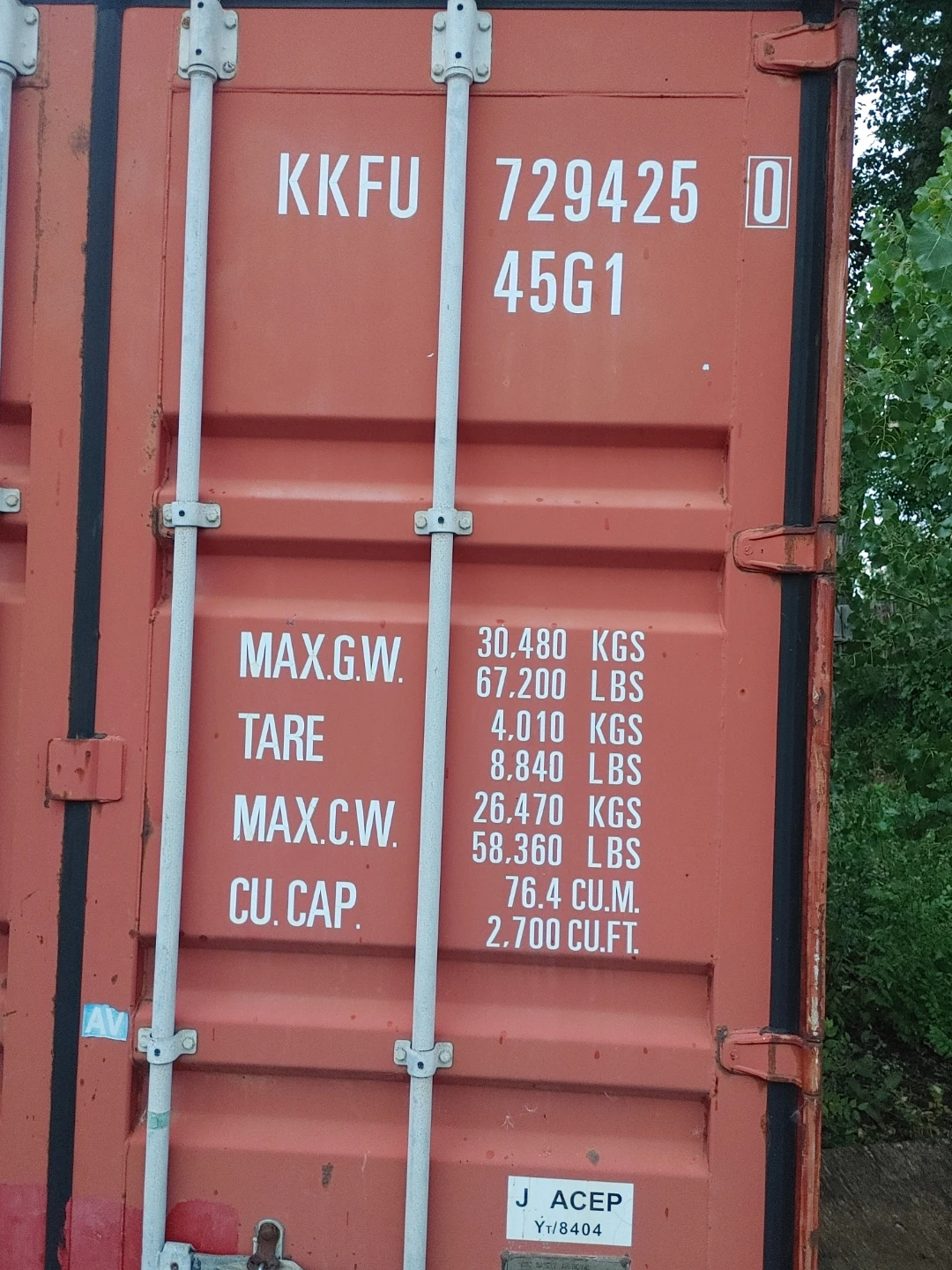40 Ft K-Line 45G1 Shipping Container - photo 3