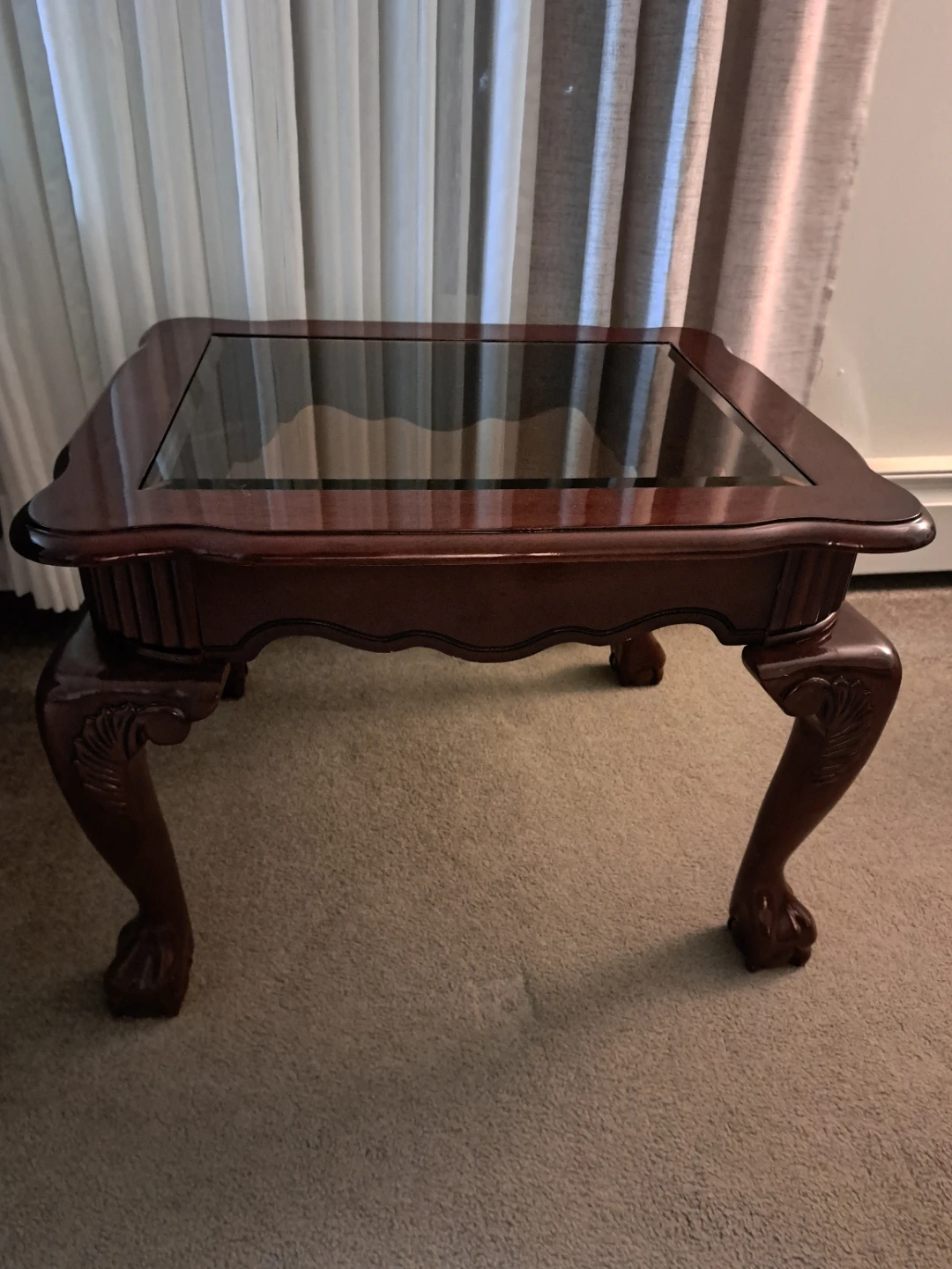 Vintage End Table with Glass Top - photo 4