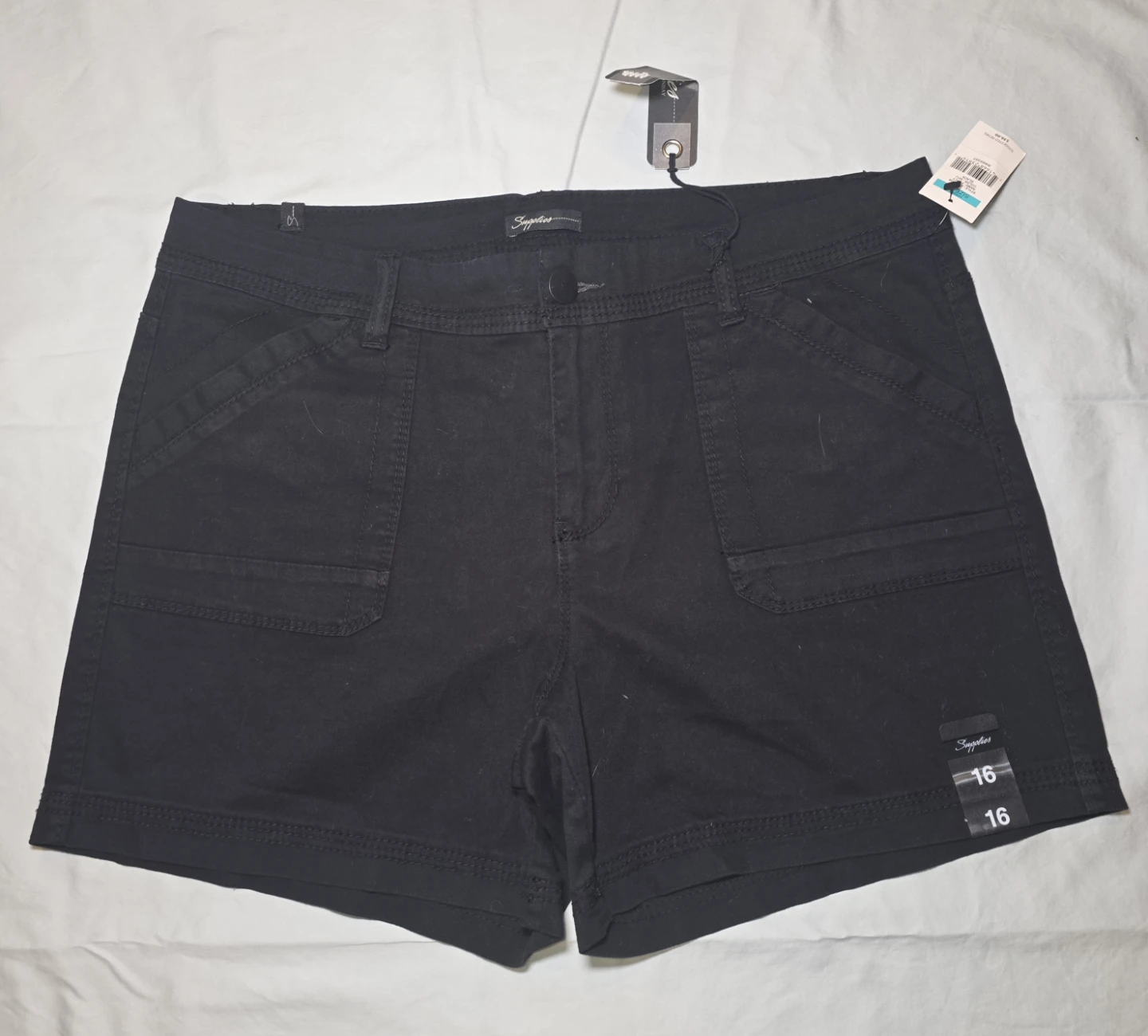 Black Cargo Shorts Size 16
