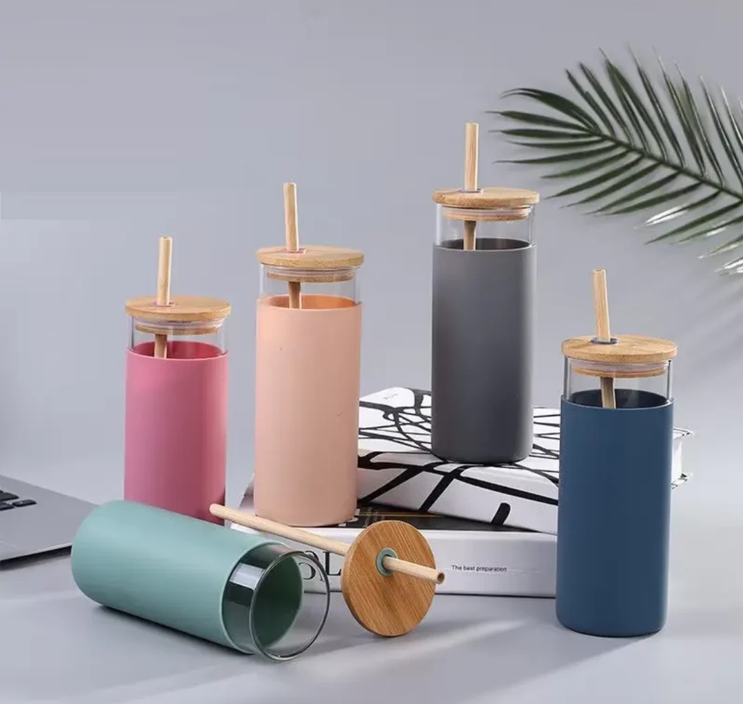 Glass Tumbler with Bamboo Lid and Straw - photo 3