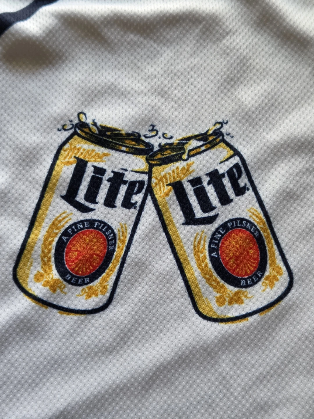 Miller Lite Short Sleeve Baseball Tee - White/Navy - photo 2