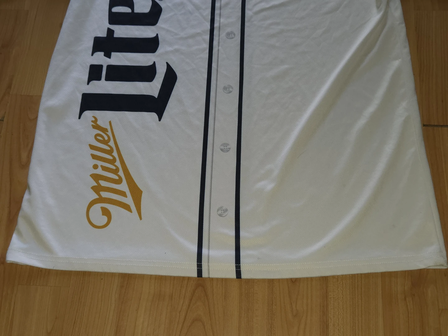 Miller Lite Short Sleeve Baseball Tee - White/Navy - photo 5