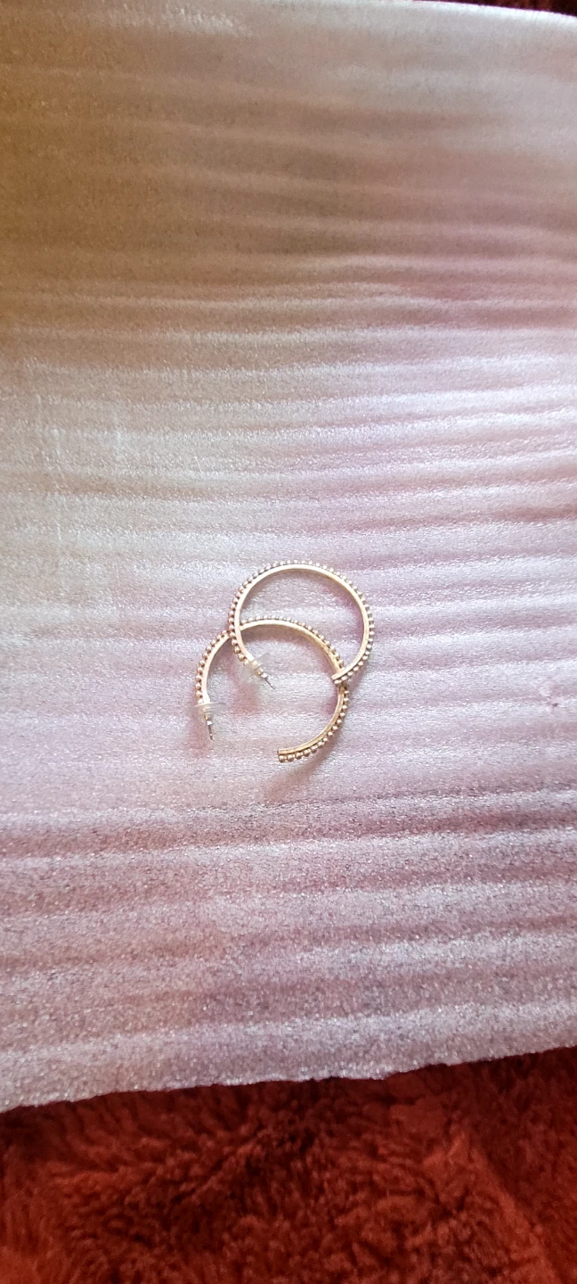 Silver bead hoop earrings - photo 2