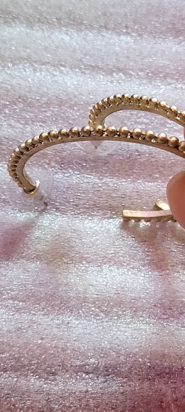 Silver bead hoop earrings - photo 3