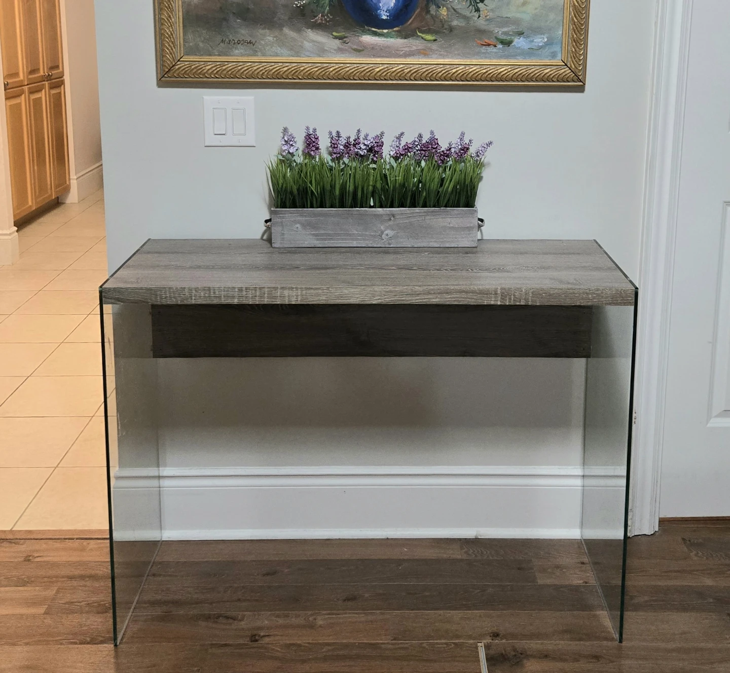 Modern Wood and Glass Console Table - photo 4