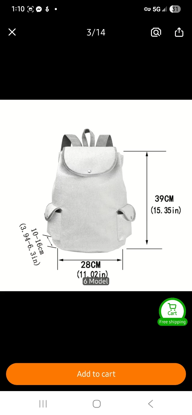 Canvas Drawstring Backpack with Horse Graphic - photo 2