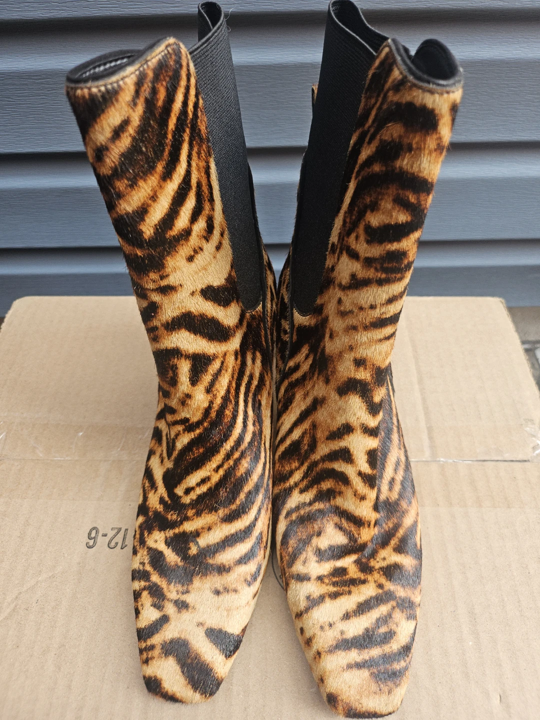 Sam Edelman Tiger Print Calf Hair Ankle Boots