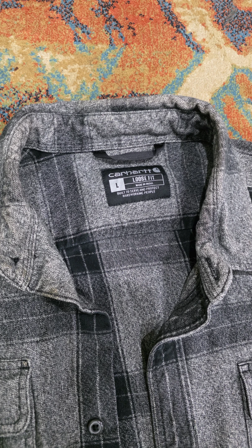 Carhartt Men's Flannel Shirt - Grey Plaid (Large) - photo 4
