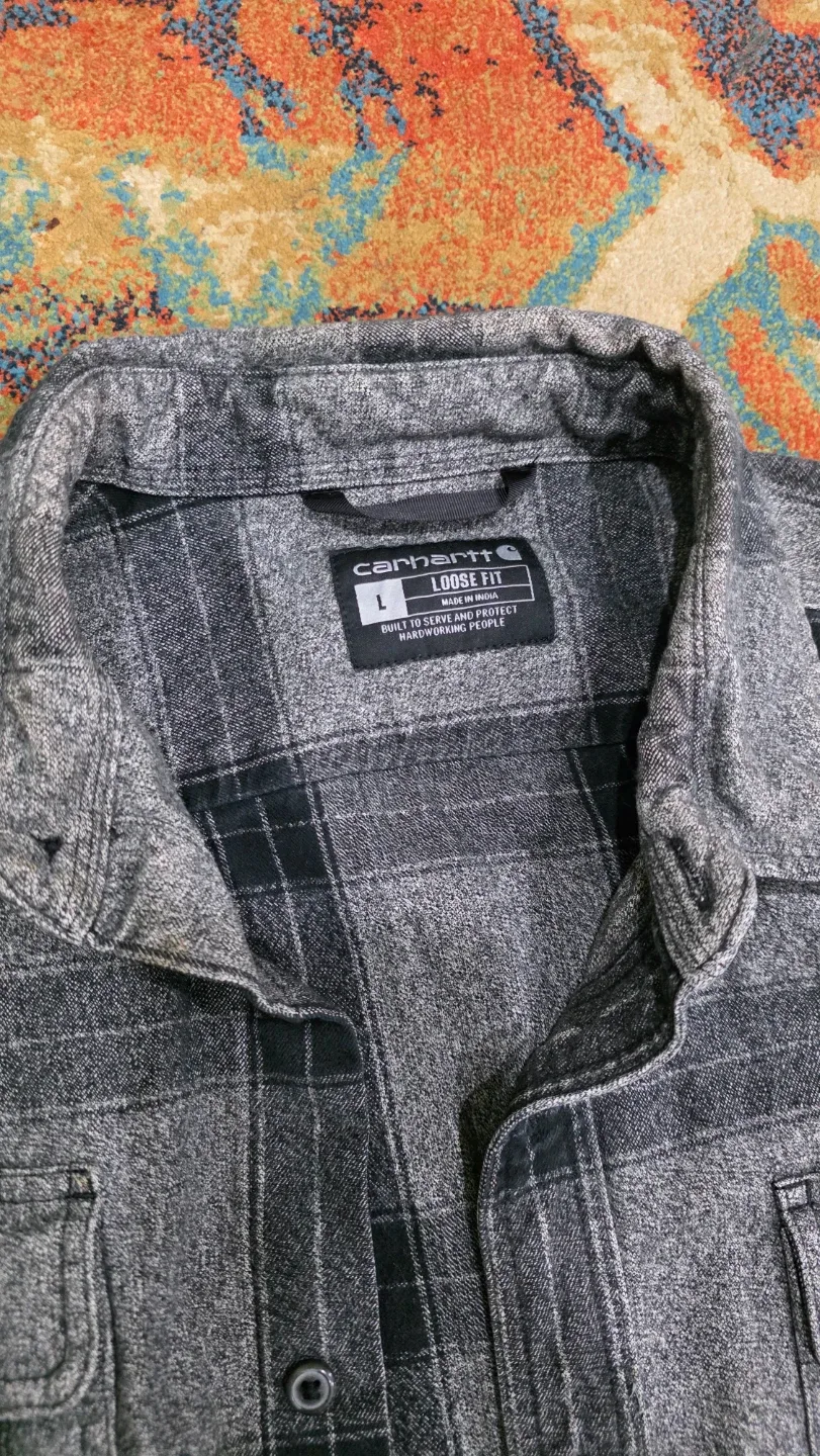 Carhartt Men's Flannel Shirt - Grey Plaid (Large) - photo 4