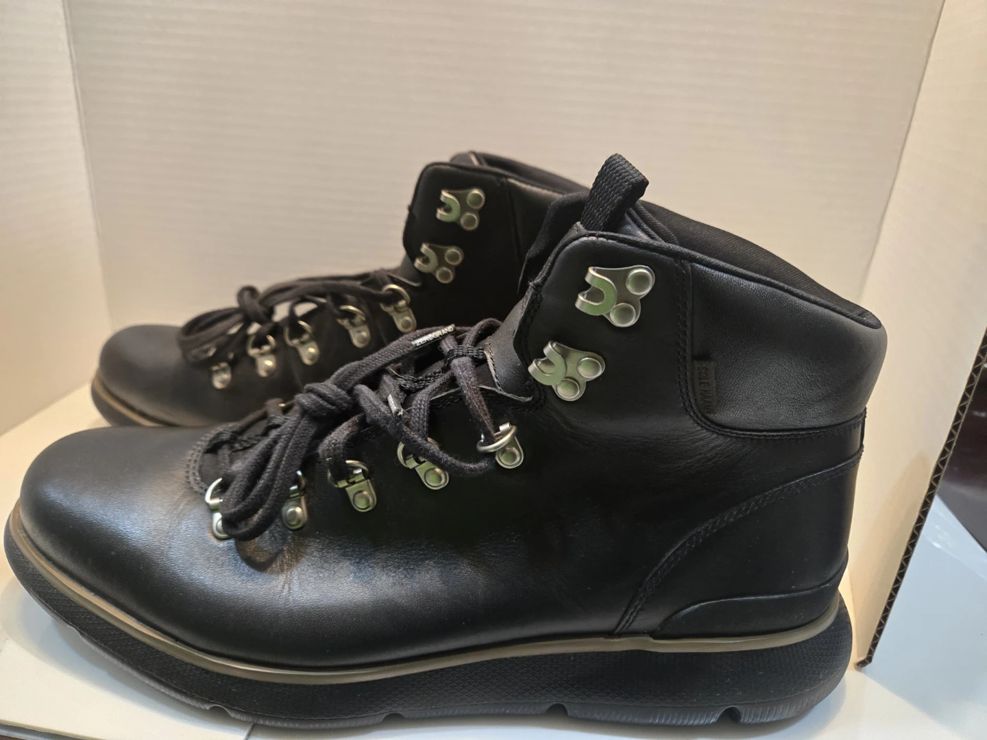 Cole Haan Black Leather Hiking Boots